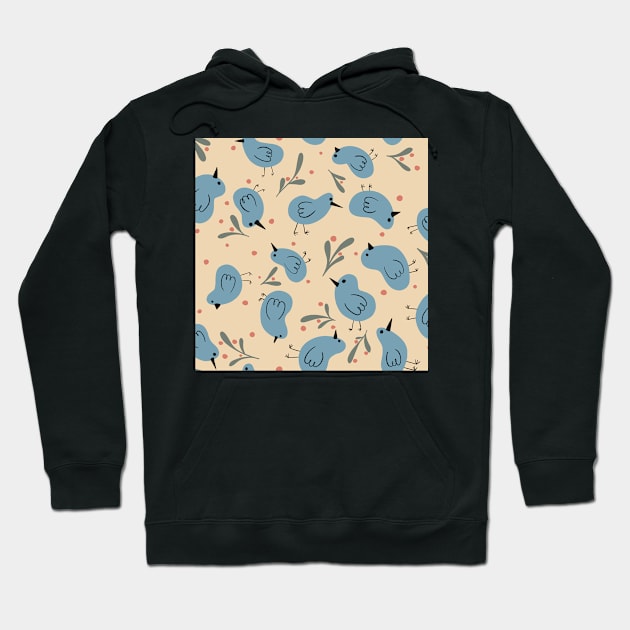 Pastel Birds & Berries Hoodie by JustGottaDraw